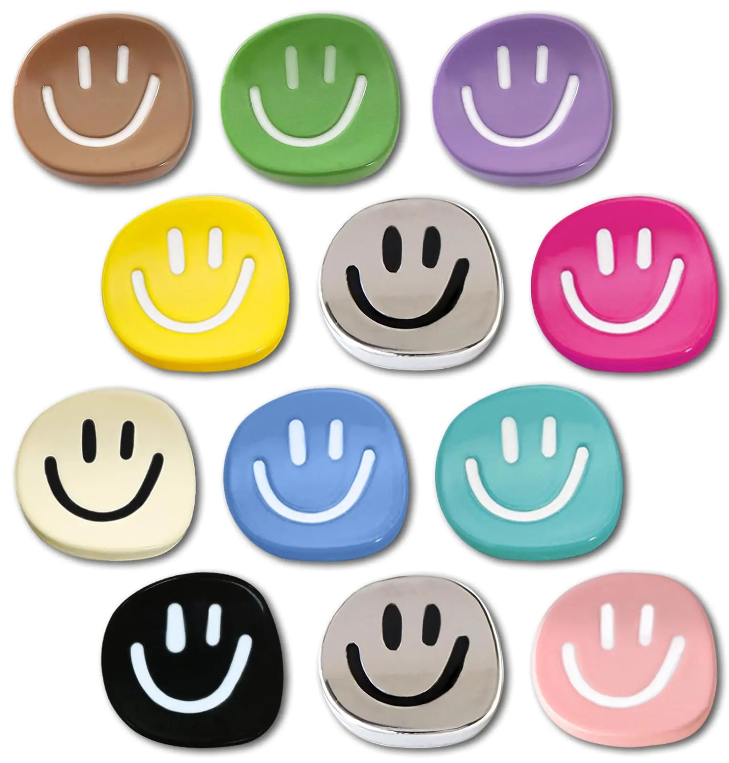 DIFIT 12 PCS Fridge Magnets Refrigerator Magnets Mini Cute Magnets for Whiteboard Strong Magnets Resin Smile Locker Magnets Decorative Magnets Small Magnets for Fridge Kitchen Dishwasher(Irregular)