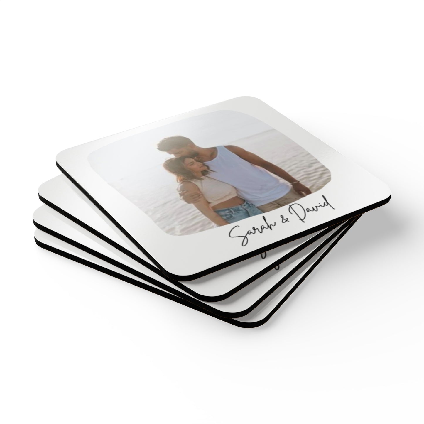Custom Photo Corkwood Coaster Set