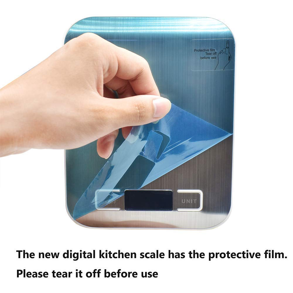 Digital Food Scale, 11Lb Kitchen Scale Measures in Grams, Ounces and ML for Baking Cooking, Batteries Included